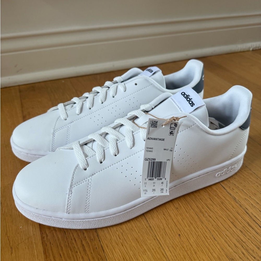 Adidas Advantage Men’s Sneakers | Size 11.5 | White & Black | New In Box